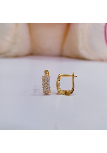 925 Ayar Gümüş Beyaz Taşlı Gümüş Çocuk Küpesi