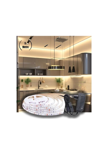 5 Metre Gün Işığı Şerit Led Işık Seti Butonlu Mutfak Tezgah Çalışma Masası Raf Işıkları Sb-6556