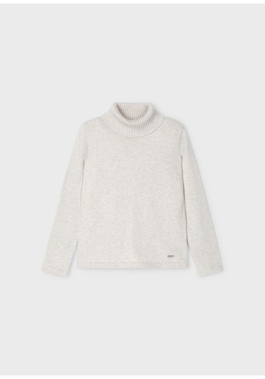 Kız Çocuk Balıkçı Yaka Kazak - Krem Krem