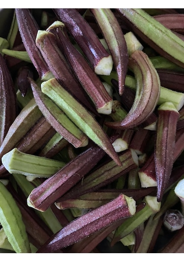 Doğal Kınalı Bamya Tohumu 100 Ad Tohum