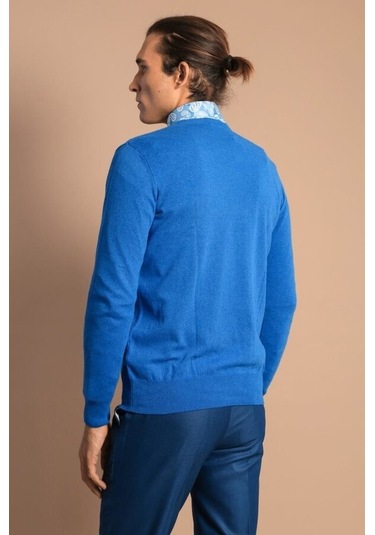 Bisiklet Yaka İndigo Triko 001