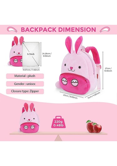 Bunny Küçük Pelüş Sırt Çantası, Erkek, Kız, Anaokulu, 1-2-3 Yaş Diğer
