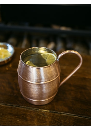 Bakır Bardak Fıçı Model Mat Bakır Renk