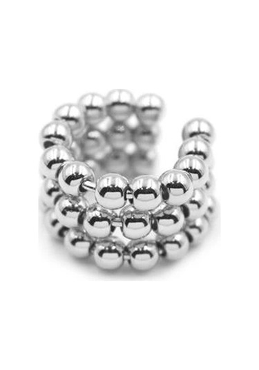 Boncuk Kıkırdak Küpe - Gümüş Çok Renkli