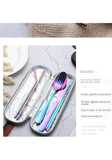 Homyl Paslanmaz Çelik Batı Bıçağı Çatal Paketleme Altın