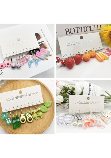 Kangvka Hayvan Ve Meyve Desenli 30 Çift Ohring Seti - Stili Ve Tarzını Yükseltmek İçin Eşsiz Kombinasyonlar Diğer