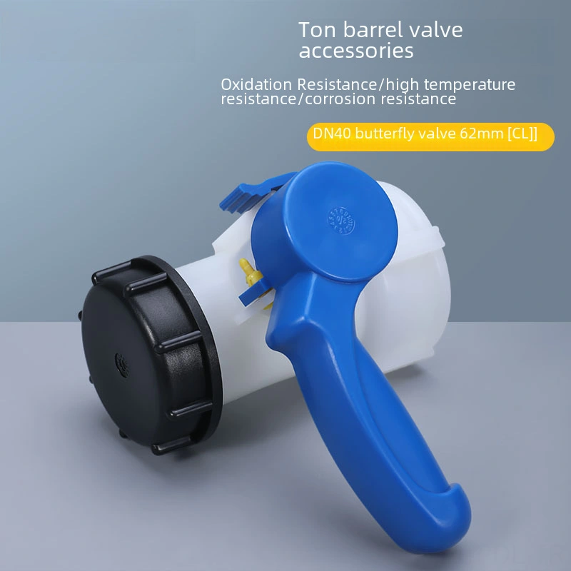 Padalink 1000l Kapasiteli Dayanıklı Ibc Plastik Tank Aksesuarı - Asit/alkali Dayanıklı Dn40 Kelebek Valfi 62mm Canlı Bağlantı Mx