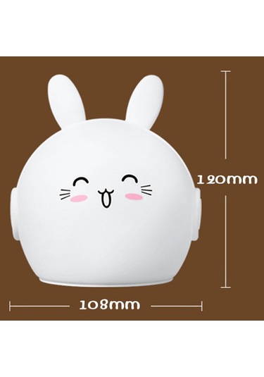 Suntek Silikon Kreş Gece Lambası Kısılabilir Renk Değiştirme Tavşan Fişi Çok Renkli