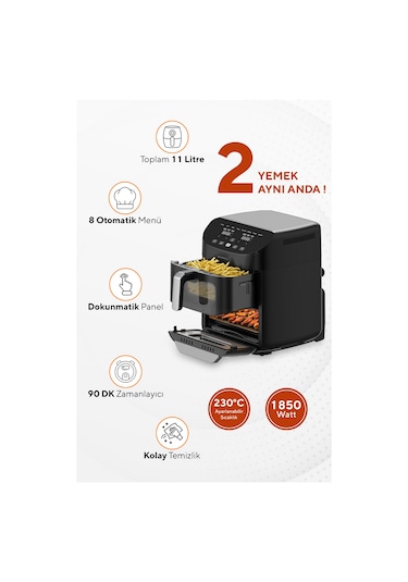 Kumtel Fastfryer HAF-11 Çift Hazneli Hava Fritözü