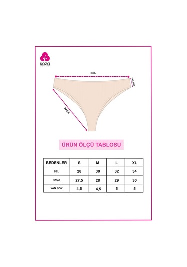 Kadın 5'li Fitilli Brazilian Külot Ko4005ftl Siyah