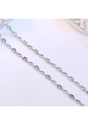 Mavi Zirkon Kristal Aşk Bileklikleri Basit, Şık Ve Tatlı Mavi