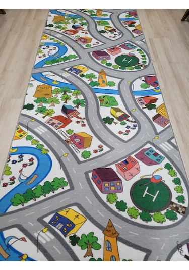 Arbese Çocuk Odası Halısı Antibakteriyel Yolluk Kreş Ve Anaokulu Halısı Cck01arbs Gri