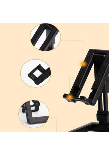 Beyaz Cep Telefonu Tutucu Sabit Katlanabilir Döner Şarj Kaymaz Delik Çift Eksenli Telefon Standı Kompakt Telefon