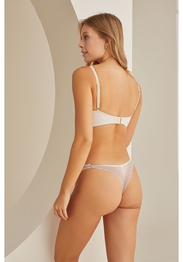 Loya Kadın Tassel Tek Sütyen - Bordo - Krem