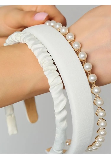 Vkemall 3'lü İpek Ve İncili Saç Kayışı Seti - Kadınlar İçin Şık Ve Fonksiyonel Saç Aksesuarı