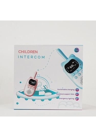 Jokmae Çocuklar İçin 3km Menzilli Kablosuz Telsiz Seti - Usb Şarjlı, Gece Aydınlatmalı, Aile İletişimi İçin Pembe-mavi İkili Paket