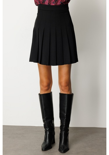 Ekol Kadın Piliseli Tenis Etek 2005 Siyah Siyah