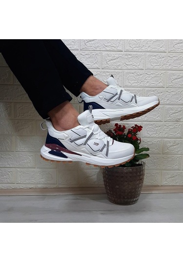 M.p. 1642 Beyaz Memoryfoam Kaydırmaz Rahat Spor Ayakkabı Beyaz