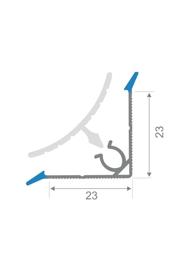 Alüminyum Iç Bükey Süpürgelik Çizgili Şampanya 1 Boy 5 Mt.