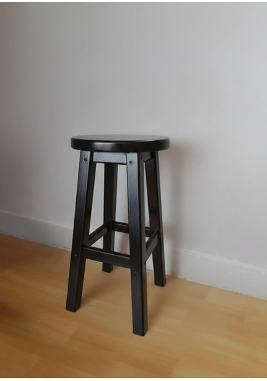 Ahşap Tabure 55 Cm / Arbrestore Siyah