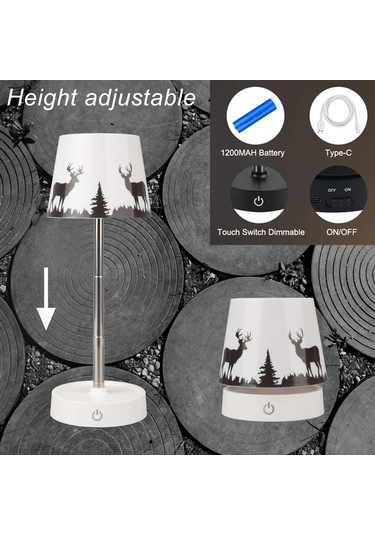 Willowhaven White Paw Yaratıcı Masa Lambası Taşınabilir Ayarlanabilir Işıklı Usb Şarjlı Sensörlü Gece Lambası Füme