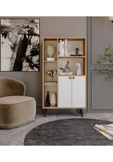 Rosepal Mobilya Milano 2 Kapaklı 7 Bölmeli Kitaplık