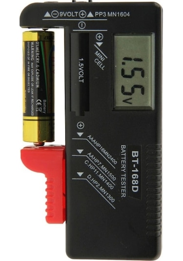 Butuglobal Bt-168d Dijital Lcd Ekran Pil Evrensel Test Cihazı, 1.5v Aaa, Aa Ve 9v 6f22 Piller İçin