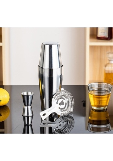 Maoyaya Lichen 4 Parça Paslanmaz Çelik Mikser Seti, Bar & Kokteyl Hazırlama Seti