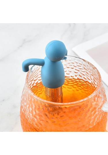 Sones Adam Şeklinde Çay Filtresi Demleyici 304 Paslanmaz Çelik Çay Süzgeci Pembe