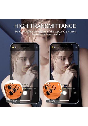 İphone 17 Pro Max Cl-20 Kamera Lens Gövde Koruyucu 9h Sertlik Ultra Hd Temperli Cam Çizilmeye Dayanıklı Koruyucu Gece Çekimi Bozmaz Turuncu