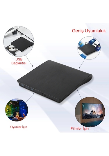 Harici Usb 3.0 8x Dvd Rw Optik Sürücü Hızlı Ve Kolay Kullanım