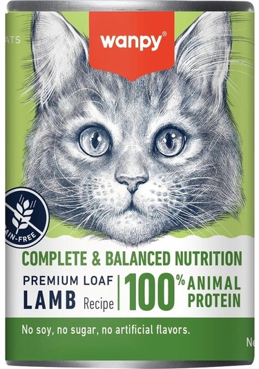 Wanpy Tahılsız Kuzu Etli 375 Gr Yetişkin Konserve Kedi Maması