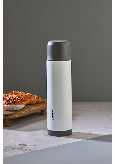 Ckr2022 Cooker Paslanmaz Çelik Termos 750 Ml Beyaz
