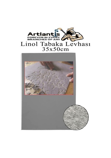 Linol Tabaka Levhası 35x50 Cm 2mm Gri 1 Adet Linolyum Tabaka Gri Linol Muşamba Baslı Levha