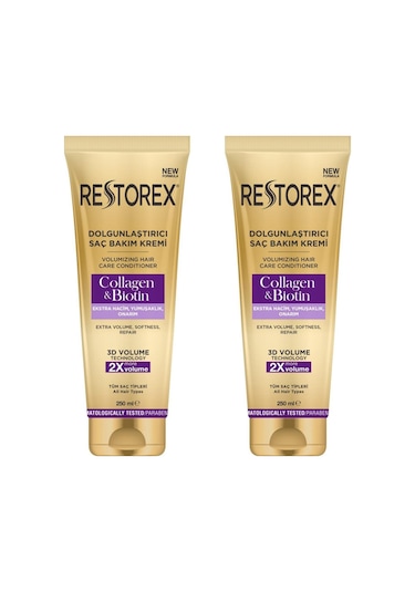 Restorex Collagen & Biotin Dolgunlaştırıcı Saç Bakım Kremi 2 x 250 ML
