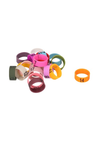 Neevoyu Mikrofon Ayırt Etme Kiti: 1-20 Numaralı Renkli Silikon Yumuşak Halkalar 20 Adet, Rastgele Renk