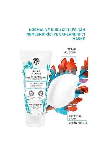 Yves Rocher Normal Ve Kuru Ciltler Için Pure Algue Prebiyotik Nem 75 ML