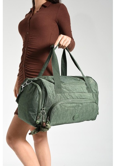 Unisex Kabin Boy Çapraz Askılı Omuz Çantası Seyehat Spor Çantası Hafif Klinkır Kumaş 40 25 Cm Yeşil