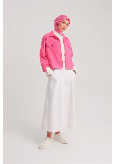 Armine Kısa Denim Ceket 24y5405 Orkide Pembe