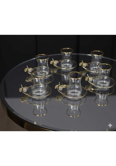 Çnr Home Collection Paşabahçe Özel Seri 6 'lı Çay Seti Sarı