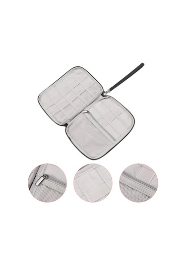 Maiyame Gri Nilon Su Geçirmez Elektronik Aksesuar Organizer Çantası - Kordon, Kulaklık, Saat, Sd Kart İçin Taşınabilir Depolama Çantası