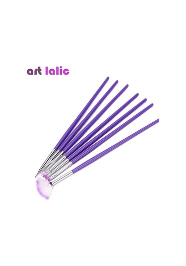 12 Adet Nail Art Süsleyen Boyama Çizim Lehçe Kalem + Uv Tırnak Jel Lehçe Akrilik Manikür Aracı İçin Mor Fırçalar Set