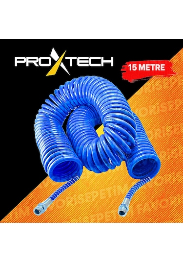 PROXTECH Kompresör Spiral Hava Hortumu 15Mt Hava Tabanca seti