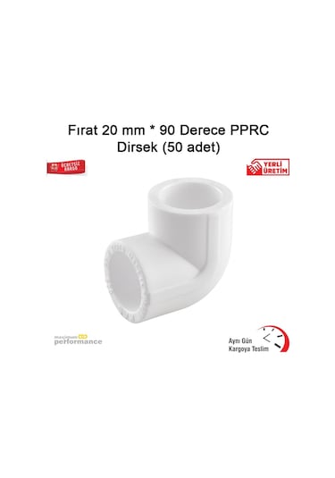 Fırat 20 Mm * 90 Derece Pprc Dirsek (50 Adet)