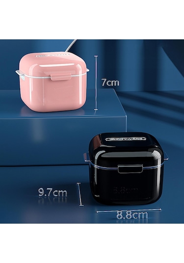 Dolıty Protez Çantası, Süzgeç Sepetli Banyo Siyah-9.7x8.8x7cm