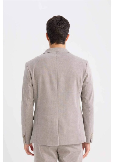 DeFacto Slim Fit Dar Kesim Ceket Yaka Düğmeli Blazer Ceket D6074AX24AUER37