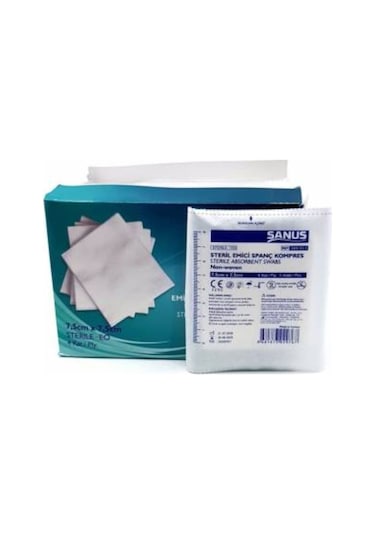 Sanus Sanipack Nonwoven Steril Gazlı Bez Kompres 7.5 x 7.5 CM 100 Adet