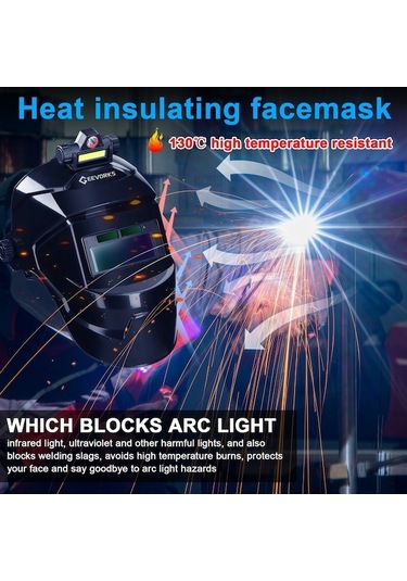 Xianwen Hallow Geevorks Otomatik Karartma Kaynak Yüz Maskesi