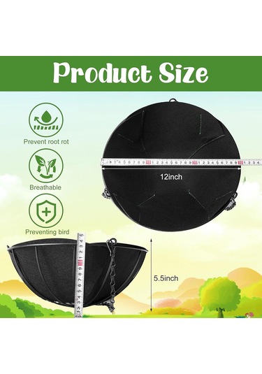 Suntek 2x Saksı Sepeti Astarı Tekrar Kullanılabilir Asılı