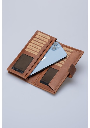 DERİNSS DRC7533 Hakiki Deri Patlı Taba Cüzdan & Telefonluk